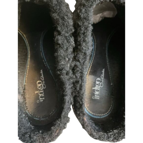 Clarks Black Suede Slip On Mules Shoes Women's Sherpa Lined Sz 7.5 M Comfort - Picture 6 of 12